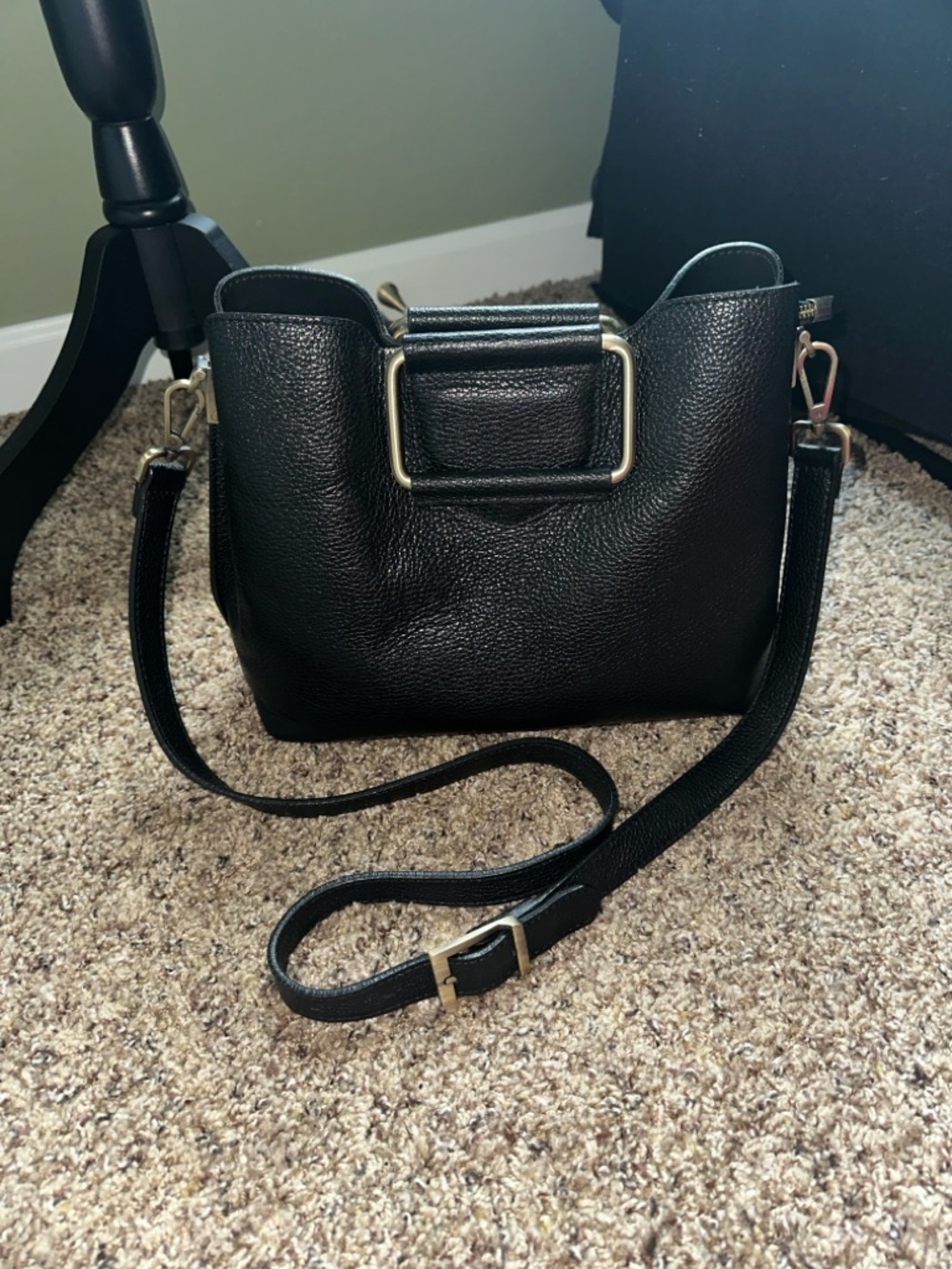 Isadora pebbled leather crossbody.